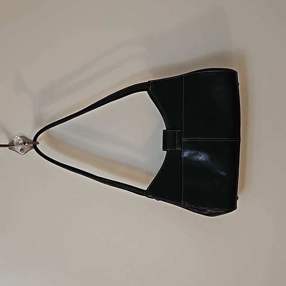 VTG FOSSIL Y2k Black Leather Shoulder Bag - Picture 6 of 10